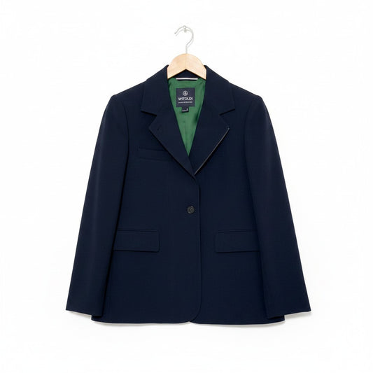 The Arno Jacket in navy, a women's travel blazer by Witoldi